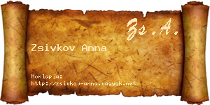 Zsivkov Anna névjegykártya
